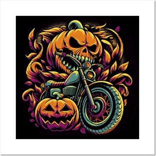 Motorcycle Halloween Posters and Art